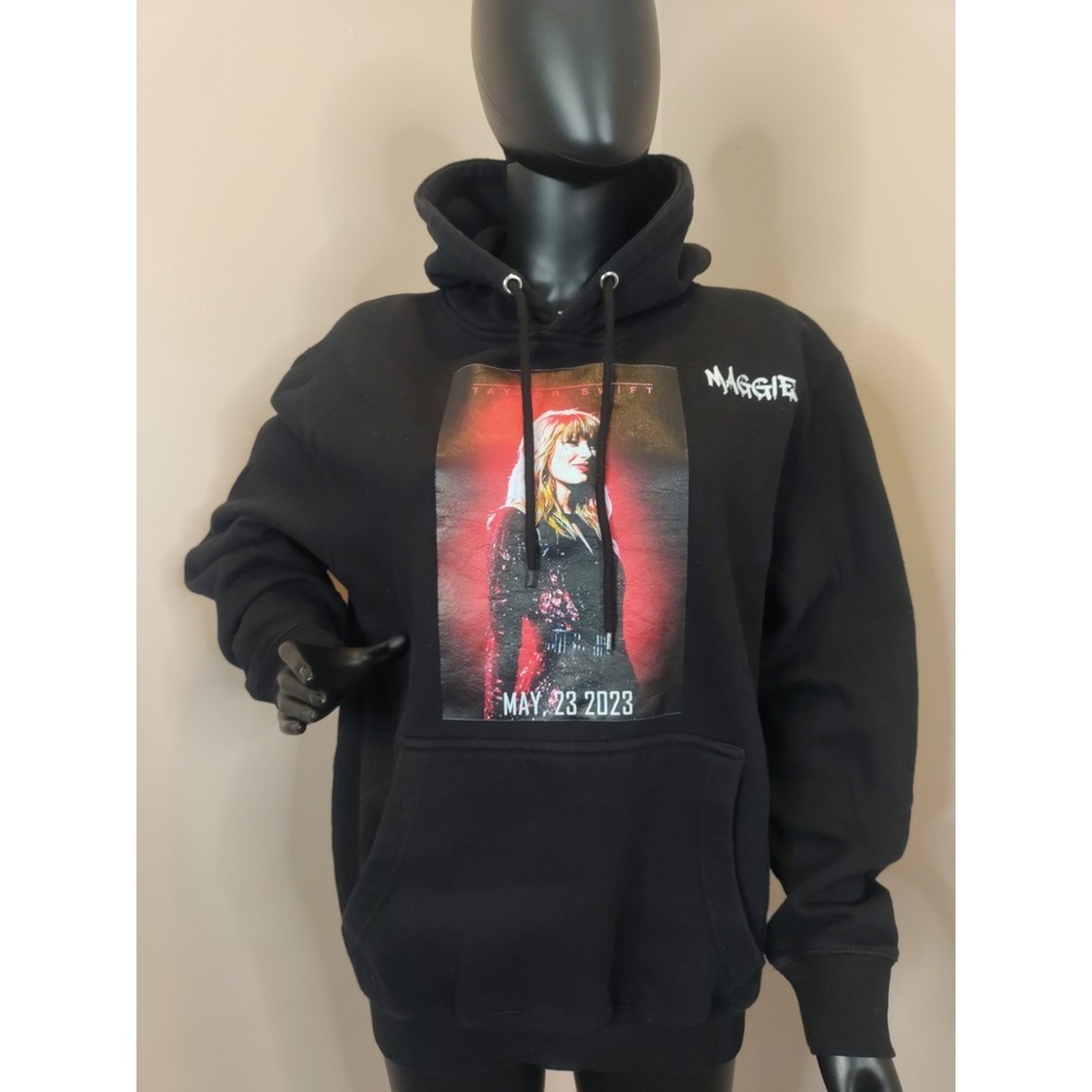 Lane Seven Taylor Swift 5-23-23 Black Hoodie Sweatshirt Size‎ L*Inscribed Maggie